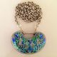 Antique Chinese Silver Link Enameled Repousse Lock Pendant Necklace Necklaces & Pendants photo 1