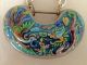 Antique Chinese Silver Link Enameled Repousse Lock Pendant Necklace Necklaces & Pendants photo 2