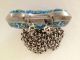 Antique Chinese Silver Link Enameled Repousse Lock Pendant Necklace Necklaces & Pendants photo 4