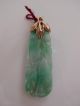 Antique Chinese Carved Jadeite Necklace Pendant 10k Gold,  Qing Dynasty Necklaces & Pendants photo 2
