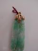 Antique Chinese Carved Jadeite Necklace Pendant 10k Gold,  Qing Dynasty Necklaces & Pendants photo 4