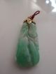 Antique Chinese Carved Jadeite Necklace Pendant 10k Gold,  Qing Dynasty Necklaces & Pendants photo 6