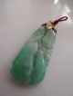 Antique Chinese Carved Jadeite Necklace Pendant 10k Gold,  Qing Dynasty Necklaces & Pendants photo 7