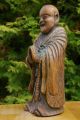 Rare Antique Chinese Carved Hardwood Figure Of A Monk Other photo 2