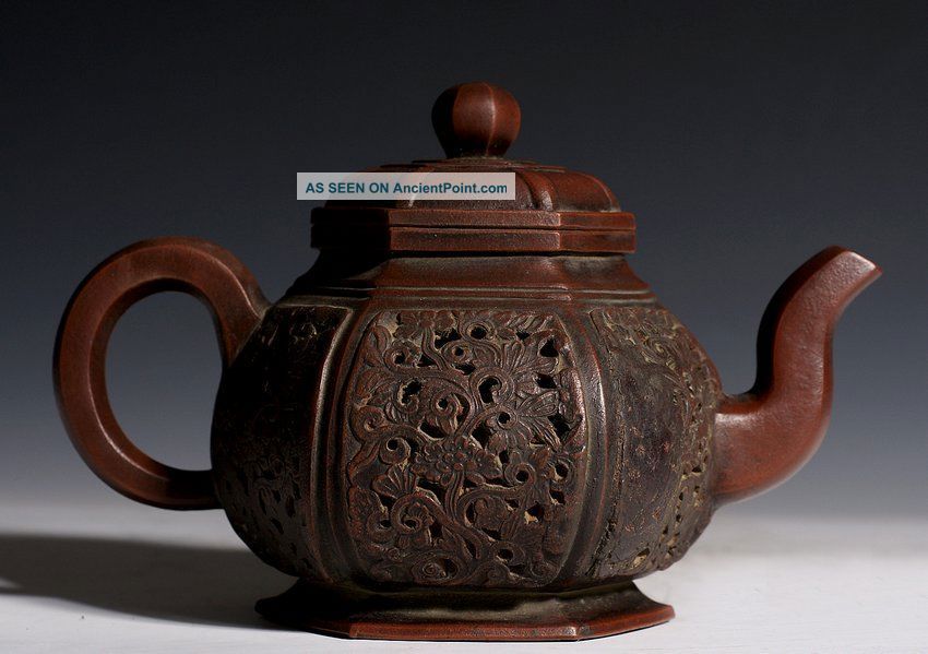 Chinese Ming Dynasty Purple Sand Clay Zisha Pottery Teapot Carved Artist 15qd Other photo