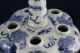 Marked Pair Of Chinese Tulip Vases W.  Foo Dogs,  19th C.  Blue White Vases photo 9