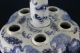 Marked Pair Of Chinese Tulip Vases W.  Foo Dogs,  19th C.  Blue White Vases photo 10