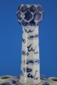 Marked Pair Of Chinese Tulip Vases W.  Foo Dogs,  19th C.  Blue White Vases photo 7