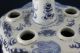 Marked Pair Of Chinese Tulip Vases W.  Foo Dogs,  19th C.  Blue White Vases photo 8