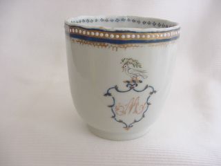 C1775 Chinese Export China Teacup W First Pa Gov.  Thomas Mifflin Coat Of Arms photo