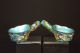 Pair Of Antique Chinese Enamel On Metal Miniature Irons Ornaments photo 3