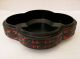 Chinese Carved Black Red Cinnabar Lobed Lacquer Box And Cover Boxes photo 2