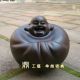 Chinese Heitan Wood Carved Ebony Happy Buddha Statue Sculpture Amulet Netsuke Buddha photo 1