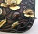 Antique Meiji Japanese Copper Menuki ? W/ Silver & Gold Birds & Flowers (2.  2 