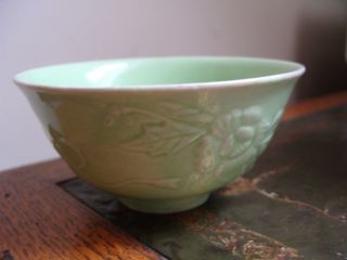 Very Old Chinese Porcelain Celadon Glaze Bowl photo