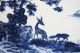 Rare Chinese Blue & White Platter With Deer Crane And Ox 18th C.  Qianlong Period Plates photo 2
