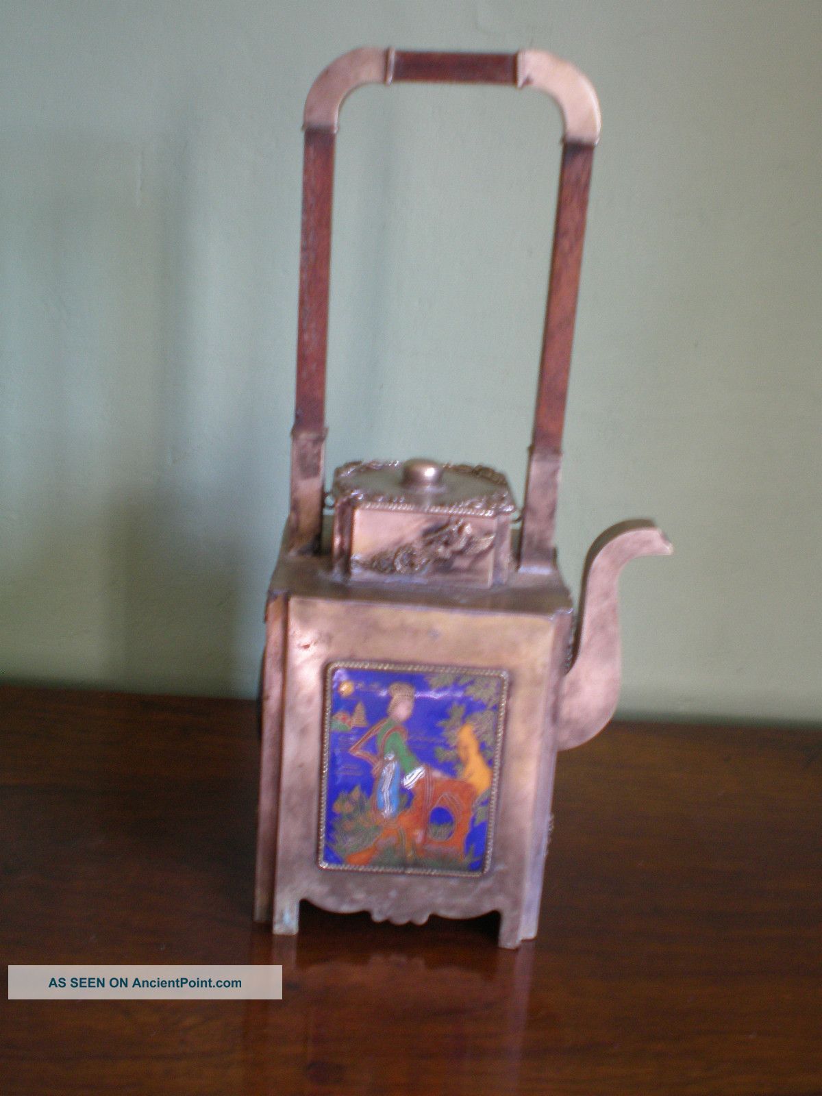 Antique Chinese / Japanese CloisonnÉ & Silver Teapot Marks To Base Other photo