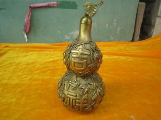 Gold Color Tubular Gourd,  Bronze Ware,  The Outward Appearance Is Fine photo