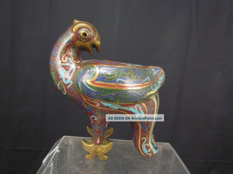 Fine Antique Chinese Or Japanese Asian Cloisonne Phoenix Bird Figure Vessel Nr Statues photo