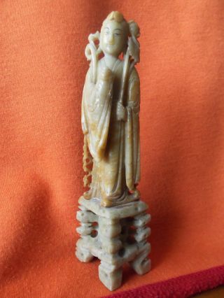Carved Soapstone Kwan Yin Figurine Vintage 5 