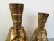 Pair 2 Islamic Persian Vases Silver Brass Copper Cairoware Mamluk Arabic Script Middle East photo 9