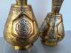 Pair 2 Islamic Persian Vases Silver Brass Copper Cairoware Mamluk Arabic Script Middle East photo 11
