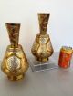 Pair 2 Islamic Persian Vases Silver Brass Copper Cairoware Mamluk Arabic Script Middle East photo 2