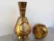 Pair 2 Islamic Persian Vases Silver Brass Copper Cairoware Mamluk Arabic Script Middle East photo 4