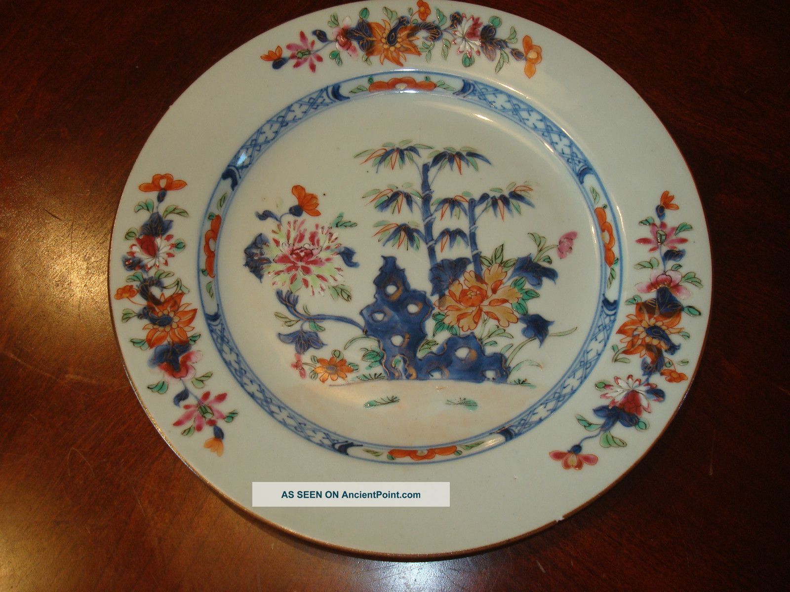 Antique Chinese Famille Rose Imari Plate,  18th C,  Qianlong Period Plates photo