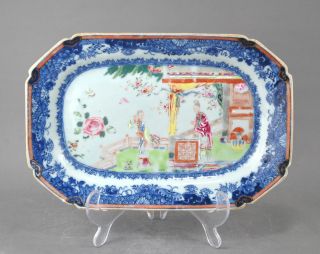 A Rare/beautiful Chinese 18c Famille Rose Figural Platter - Qianlong photo