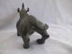 Chinese Bronze Statue Rhinoceros Carven Vivid Mighty Exquisite Ornament Amulets photo 4