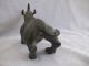 Chinese Bronze Statue Rhinoceros Carven Vivid Mighty Exquisite Ornament Amulets photo 4