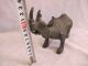Chinese Bronze Statue Rhinoceros Carven Vivid Mighty Exquisite Ornament Amulets photo 8