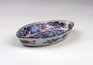 Fine Antique Early 18thc Chinese Qing Kangxi Imari Porcelain Oval Spoon Tray photo