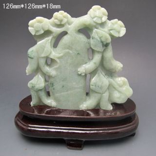 100% Natural Jadeite A Jade Hand - Carved Statues Nr/bg2145 photo