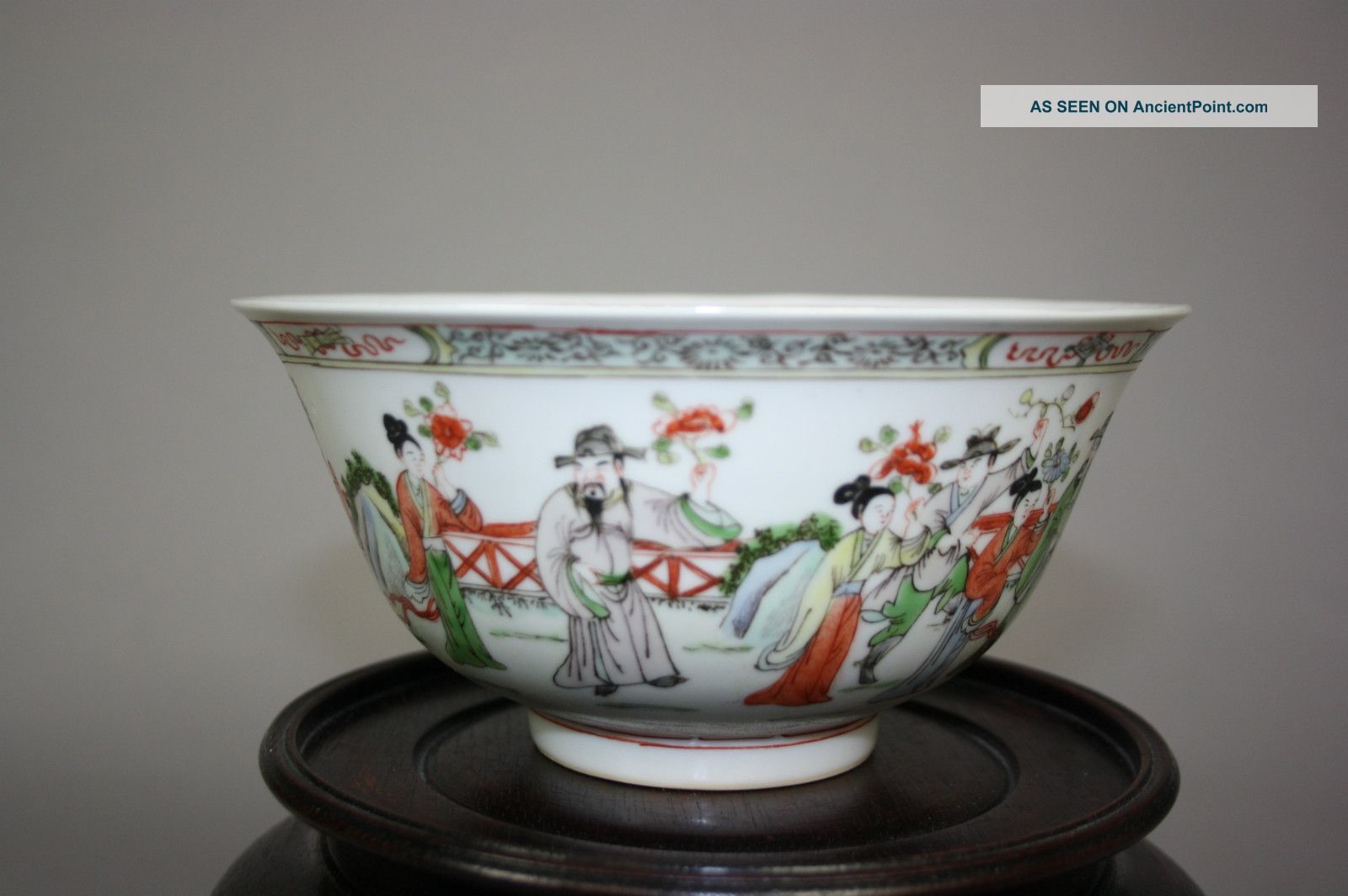 18th – 19th Century Chinese Famille - Rose Enameled Porcelain Figural Bowl Bowls photo