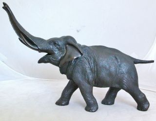 Vintage ? Signed Japanese Bronze Elephant Statue (11.  1 