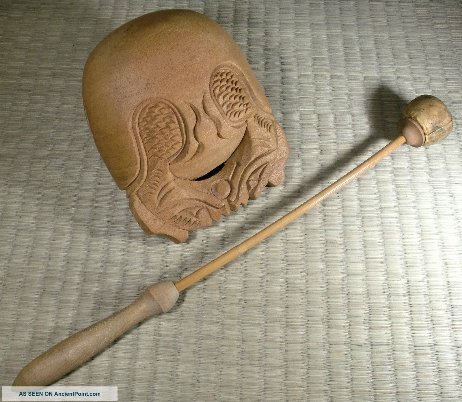 Mokugyo / Wooden Buddhist Prayer Bell / Japanese / Vintage Other photo