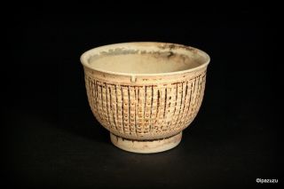 Antique Annamese Tea Bowl Hoi An Wreck 15th Century Saga Visal Hatched Design photo