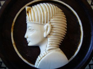 Antique Egyptian Revival Carved Faux Ivory Miniature Plaques Decorative Arts photo
