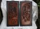 Pair Of Antique Chinese 19cth Wooden Carved Panels Woodenware photo 1