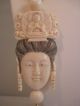 Chinese Big Faux Ivory Goddess & Buddha Beaded Necklace Necklaces & Pendants photo 4