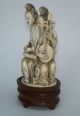 Antique Chinese Faux Ivory Carved Musicians On Stand. Other photo 1
