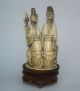 Antique Chinese Faux Ivory Carved Musicians On Stand. Other photo 4