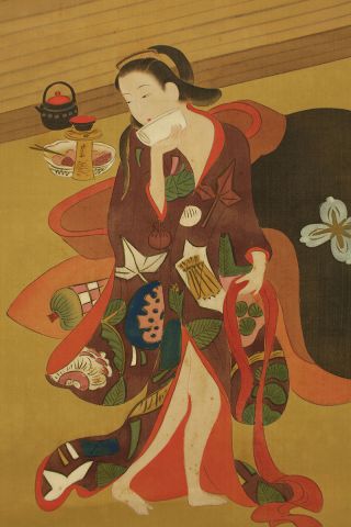Japanese Hanging Scroll : Hishikawa Moronobu 
