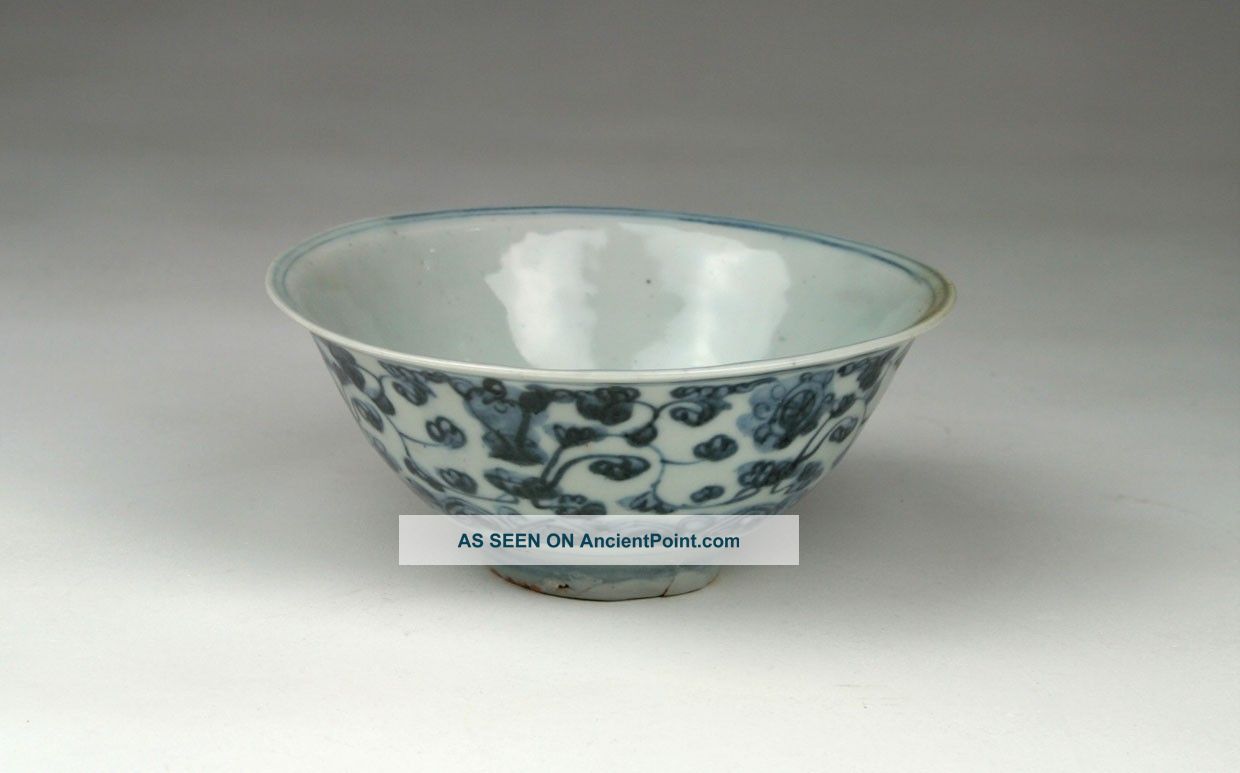 Antique 15/16thc Chinese Ming Hongzhi / Zhengde Blue White Porcelain Bowl Bowls photo