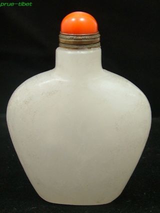 White - Jade Snuff Bottle Rare Chinese Antique P - 0010 photo