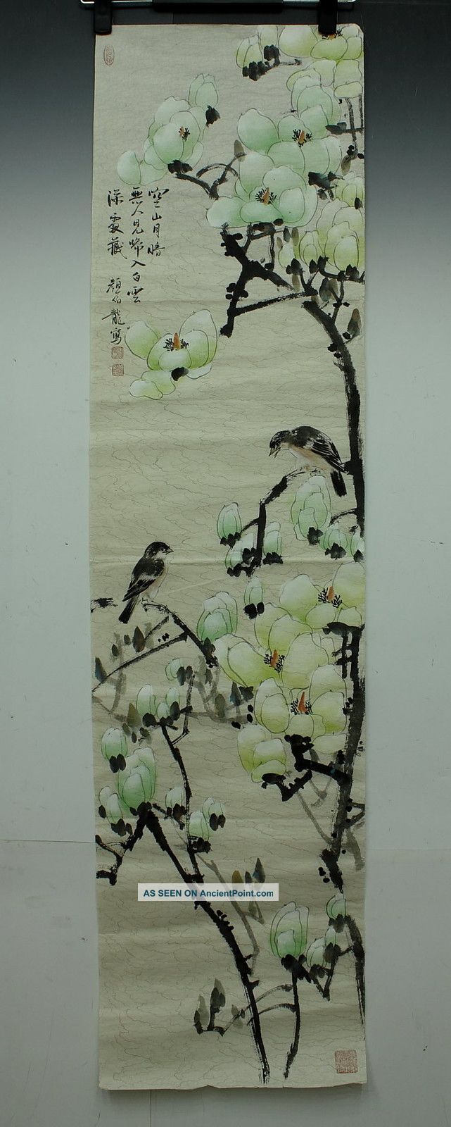 Jiku1359 Js China Scroll Flowers & Birds Makuri 顔伯龍 Paintings & Scrolls photo