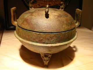 Antique Chinese Zhou Dynasty Warring States Bronze Ding Incense Burner Censer photo