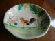 Old Chinese Bowl Hand Painted Cockerel & Tree Footed Base And Blue Line Nr Bowls photo 1